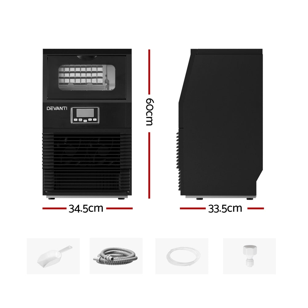 Devanti Commercial Ice Maker Cube Machine | 30kg