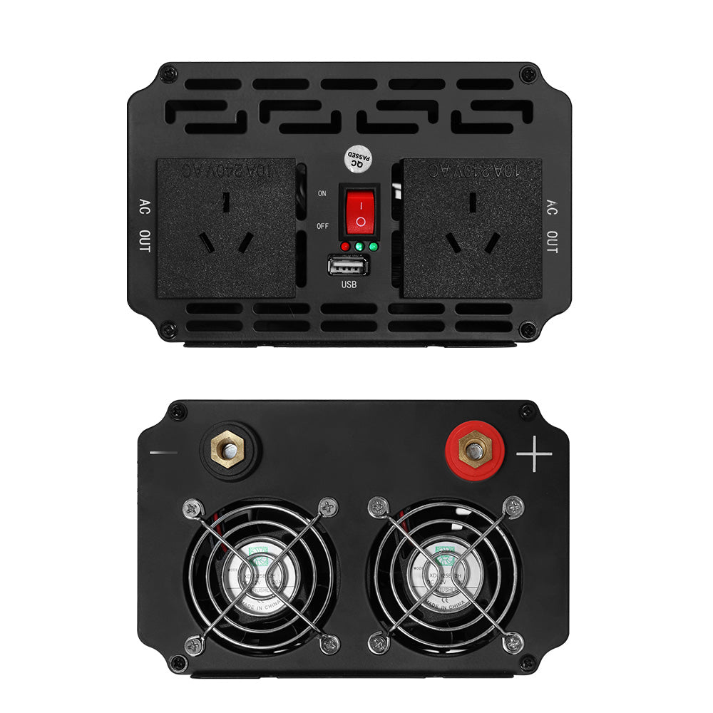 Giantz Power Inverter | 1000W or 2000W | Pure Sine Wave | 12V-240V | Camping | Boat | Caravan