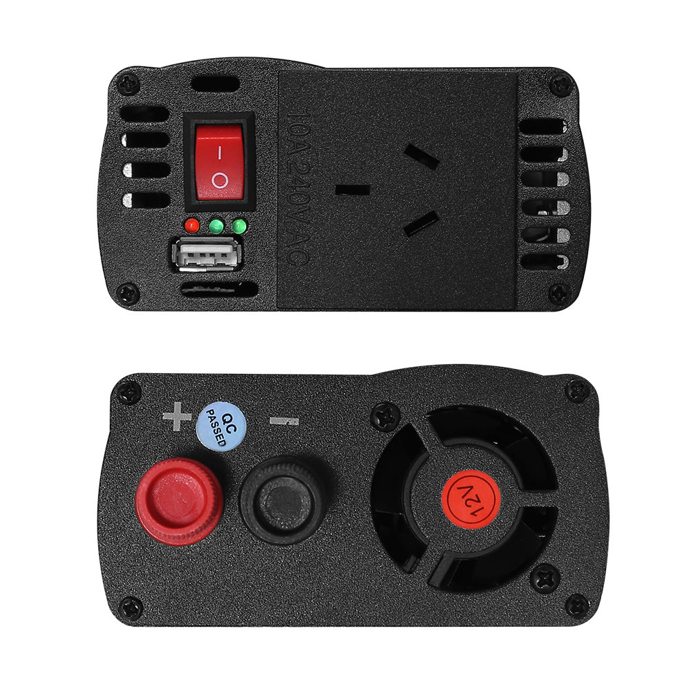 Giantz Power Inverter | 600W/1200W | 12V to 240V | Pure Sine Wave | Camping | Car | Boat