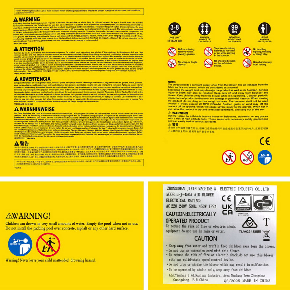 AirMyFun Kids Inflatable Water Slide | Splash Park with Cannon & Castle | 427x374cm