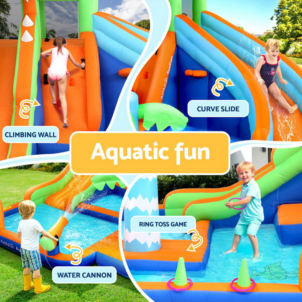 AirMyFun Kids Inflatable Water Park 465x430cm | Double Slide & Jumping Castle