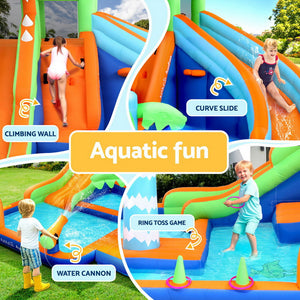 AirMyFun Kids Inflatable Water Park 465x430cm | Double Slide & Jumping Castle