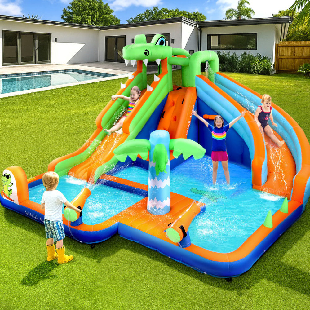 AirMyFun Kids Inflatable Water Park 465x430cm | Double Slide & Jumping Castle