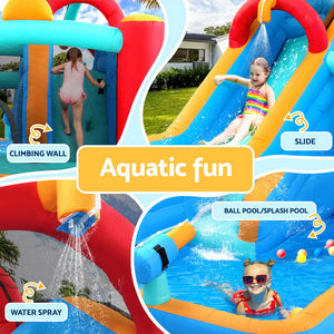 Kids Inflatable Water Park 615x322cm | Slide, Splash Pool & Jumping Castle