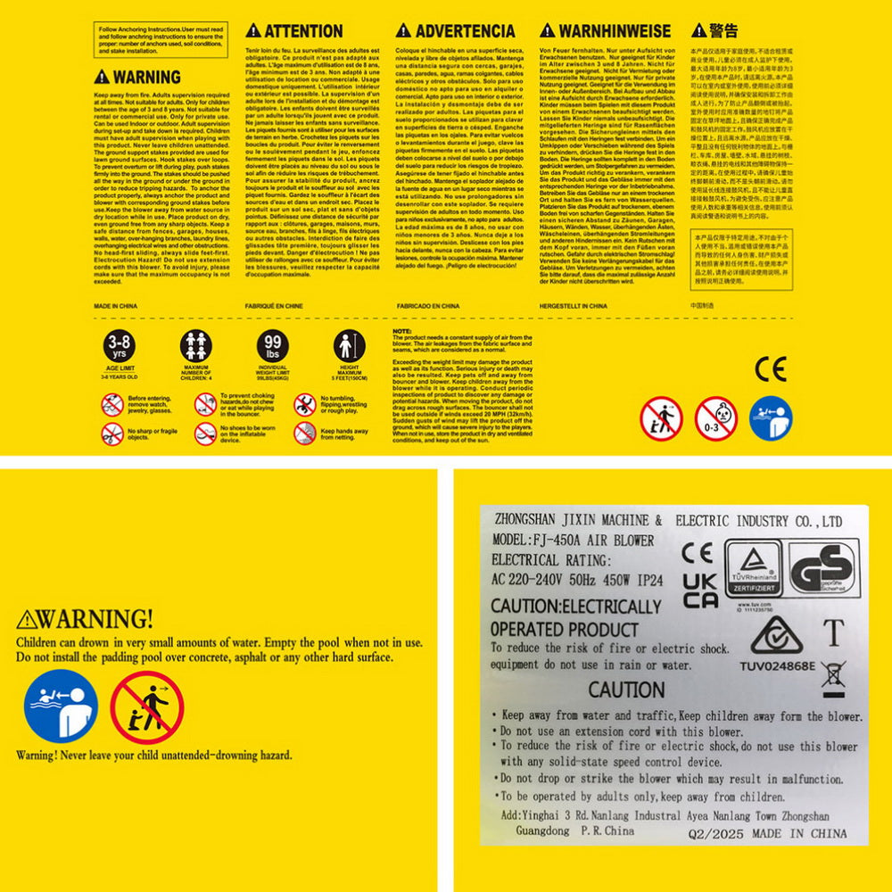 Kids Inflatable Water Park 615x322cm | Slide, Splash Pool & Jumping Castle