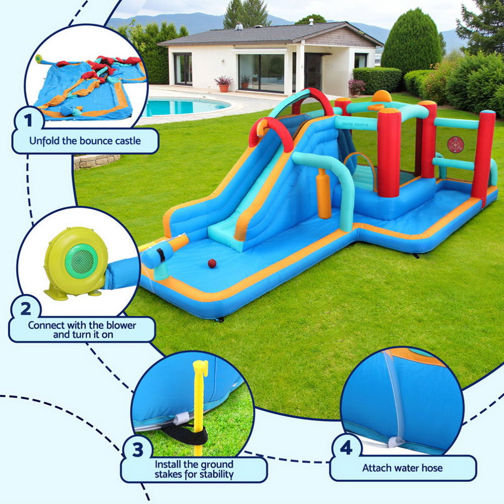 Kids Inflatable Water Park 615x322cm | Slide, Splash Pool & Jumping Castle
