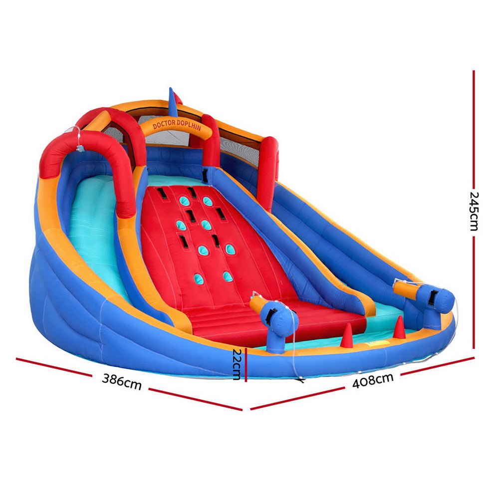 Kids Inflatable Water Park 408x386cm | Pool Slide with Cannon & Toss Game