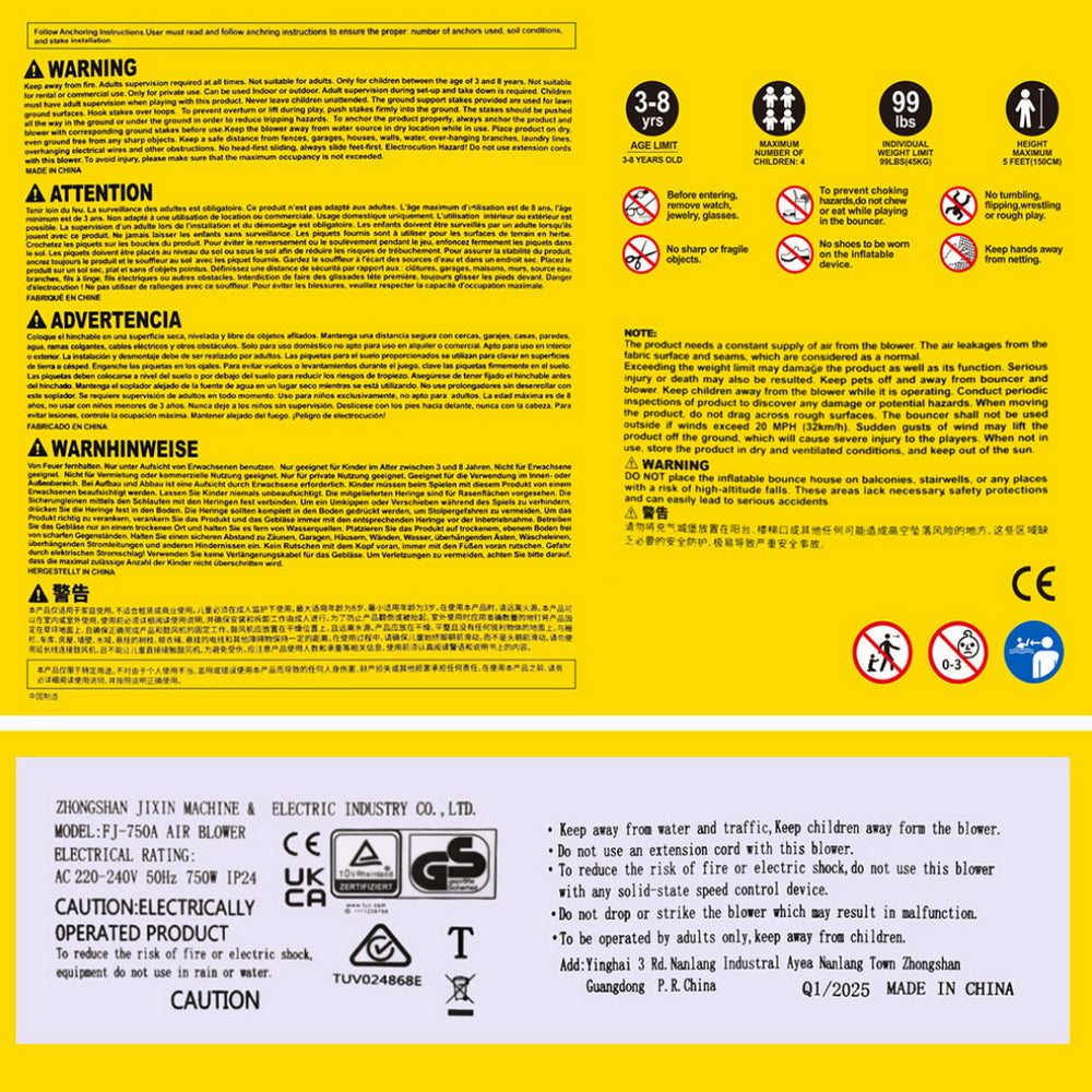 Kids Inflatable Water Park 408x386cm | Pool Slide with Cannon & Toss Game