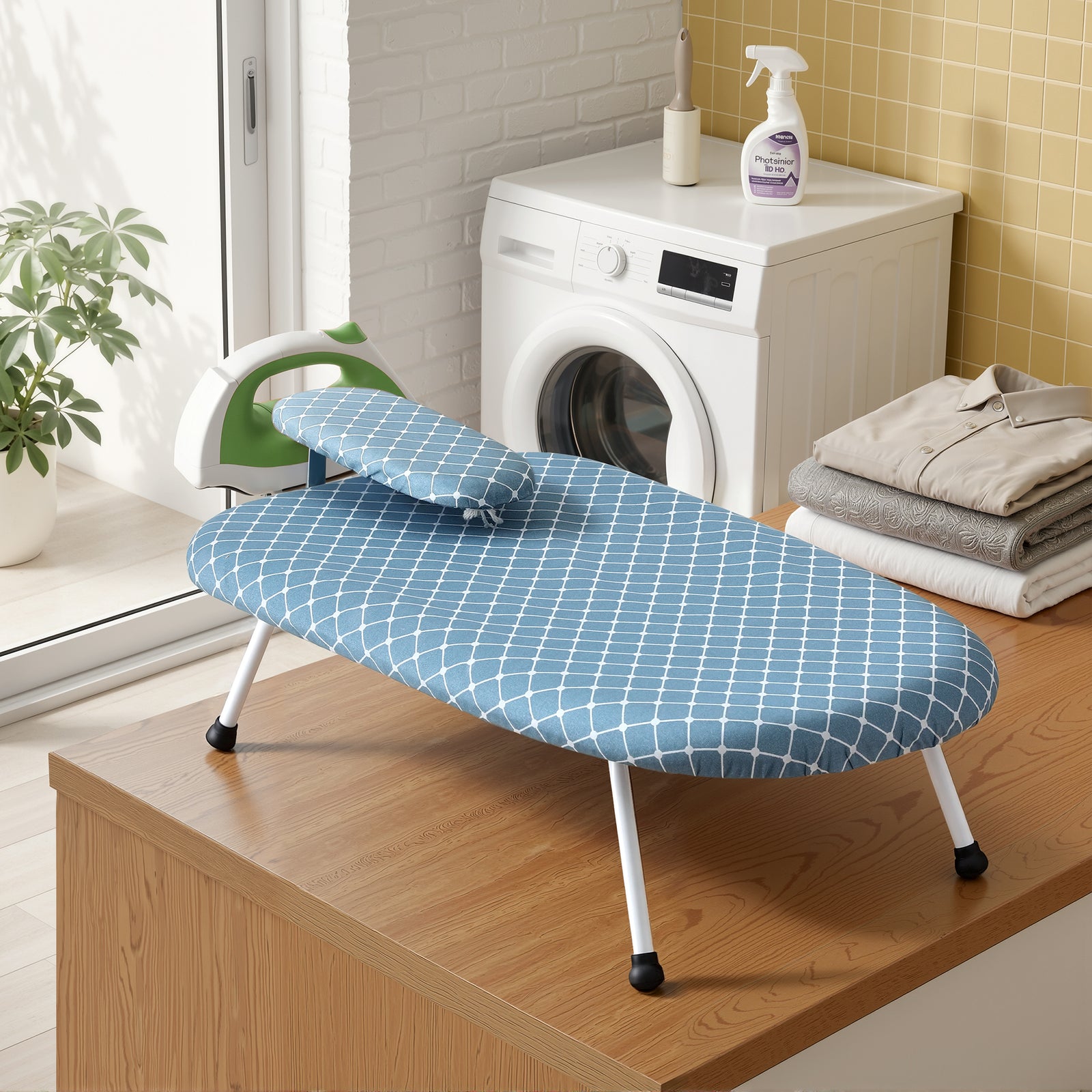 Tabletop Ironing Board | Folding Legs | Blue