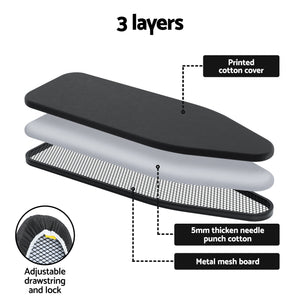 Artiss Ironing Board with Iron Rest with 3 Layers Extra Thick Cover Easy Storage