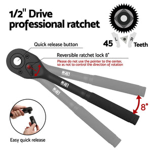 Socket Set | 30pc | 1/2" Drive | Cr-V Steel | 8–32mm