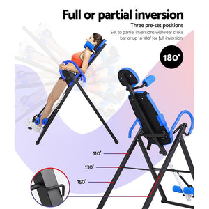 Everfit Inversion Table | Gravity Exercise Inverter | Back Stretcher | Home Gym | Blue