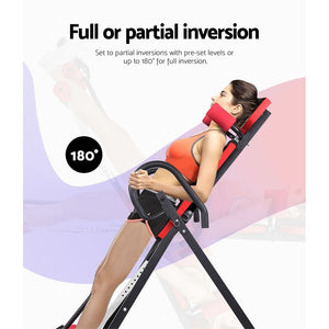 Everfit Inversion Table | Gravity Exercise Inverter | Back Stretcher | Home Gym | Red