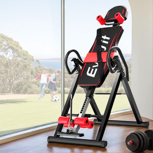 Everfit Inversion Table | Gravity Exercise Inverter | Back Stretcher | Home Gym | Black