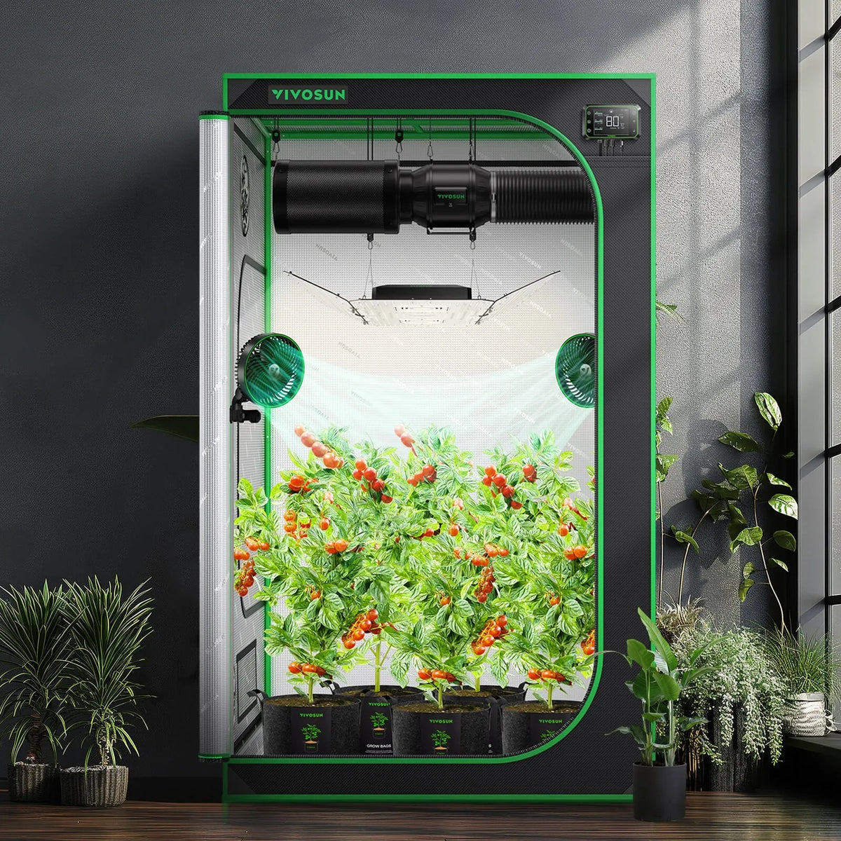 Indoor Grow Tent | 122cm x 122cm x 203cm | 600D Oxford | Lightproof Mylar Lined