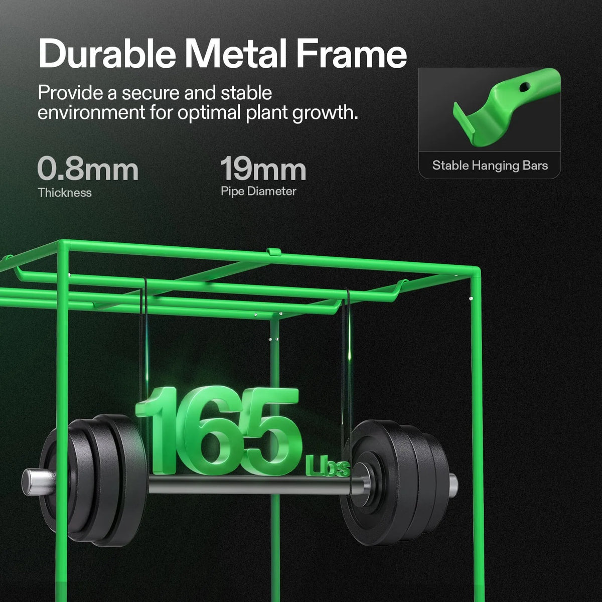 Indoor Grow Tent | 152cm x 152cm x 203cm | 600D Oxford | Lightproof Mylar Lined