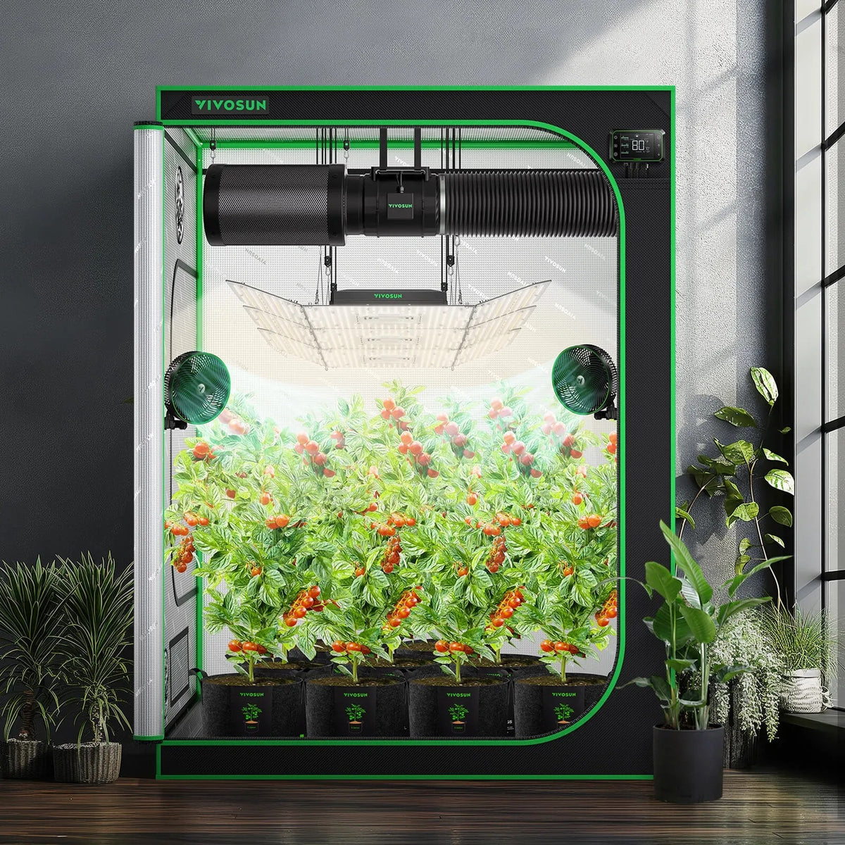 Indoor Grow Tent | 152cm x 152cm x 203cm | 600D Oxford | Lightproof Mylar Lined