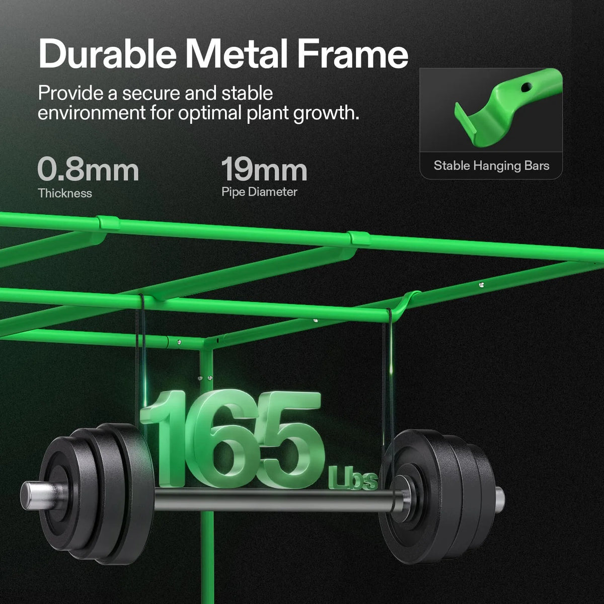 Indoor Grow Tent | 152cm x 305cm x 203cm | 600D Oxford | Lightproof Mylar Lined