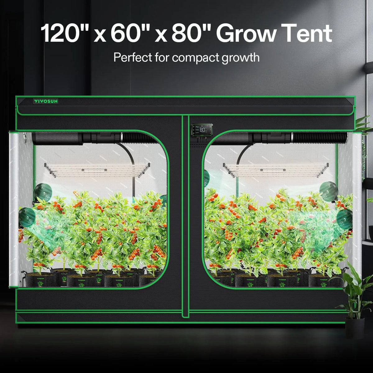 Indoor Grow Tent | 152cm x 305cm x 203cm | 600D Oxford | Lightproof Mylar Lined