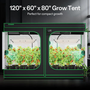Indoor Grow Tent | 152cm x 305cm x 203cm | 600D Oxford | Lightproof Mylar Lined