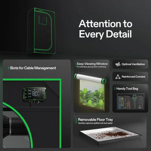 Indoor Grow Tent | 51cm x 91cm x 160cm | 600D Oxford | Lightproof Mylar Lined