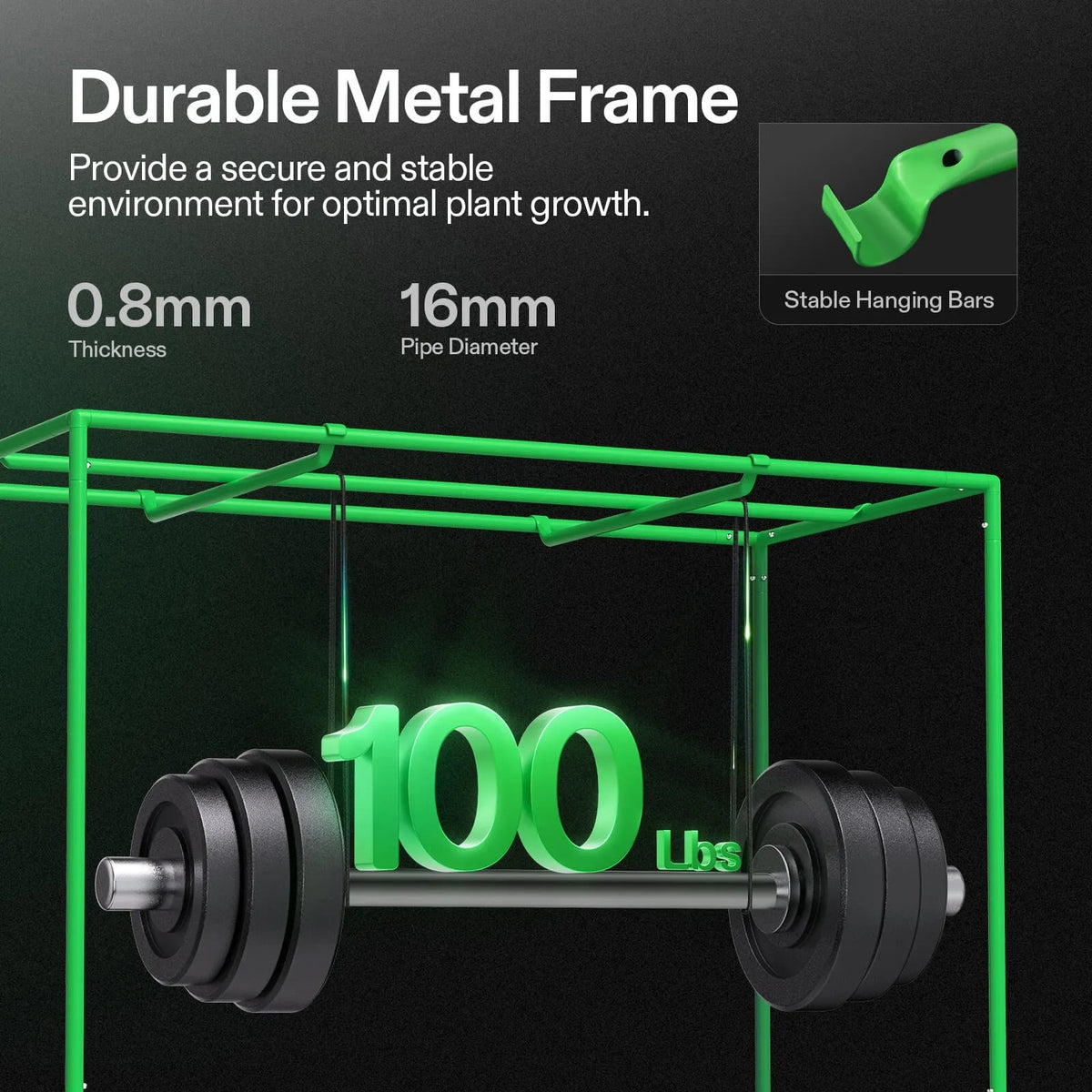 Indoor Grow Tent | 81cm x 152cm x 203cm | 600D Oxford | Lightproof Mylar Lined