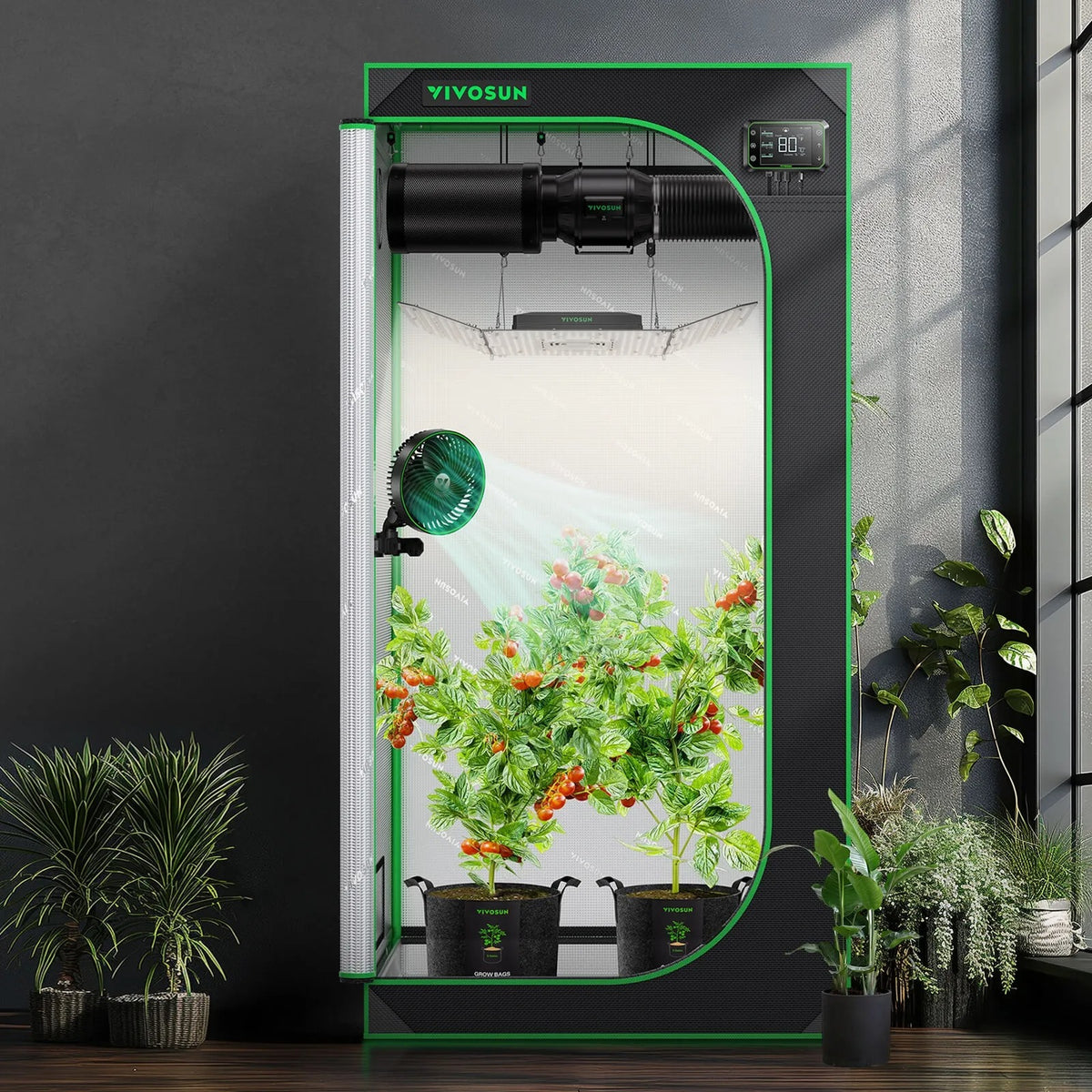 Indoor Grow Tent | 91cm x 91cm x 183cm | 600D Oxford | Lightproof Mylar Lined