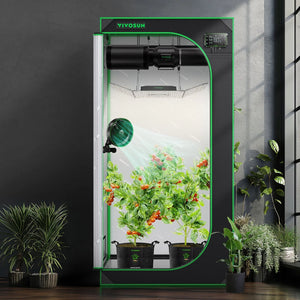 Indoor Grow Tent | 91cm x 91cm x 183cm | 600D Oxford | Lightproof Mylar Lined