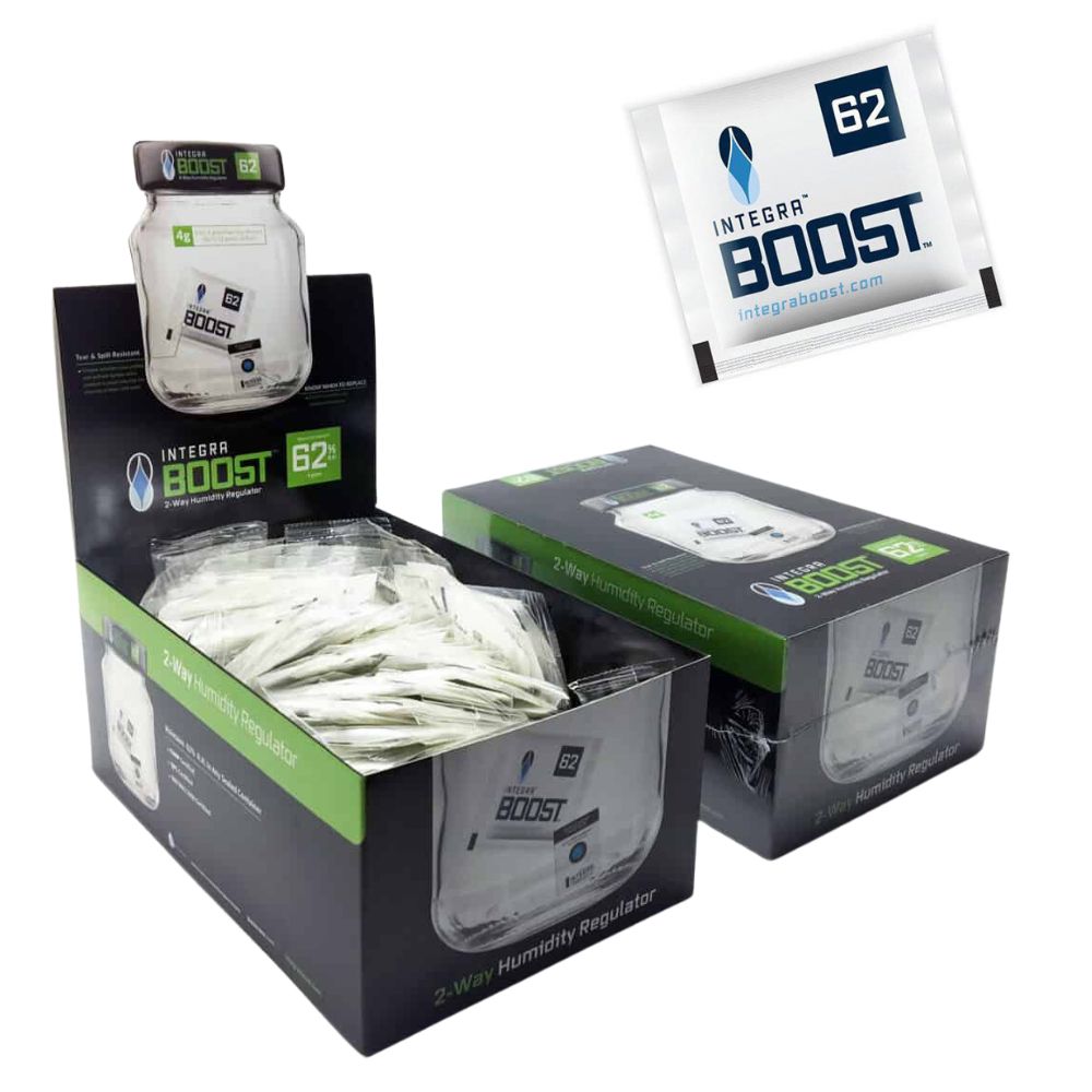Integra BOOST 4g 62% RH Humidity Control Packs | Box Of 1000 | 2-Way Moisture Regulator for Herbs, Cigars & Food Storage