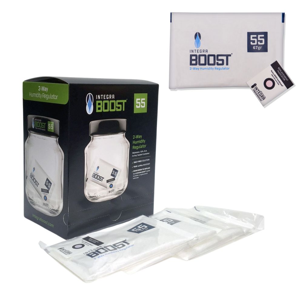 Integra BOOST 67g 55% RH Humidity Control Packs | Box Of 24 | 2-Way Moisture Regulator for Herbs, Cigars & Food Storage