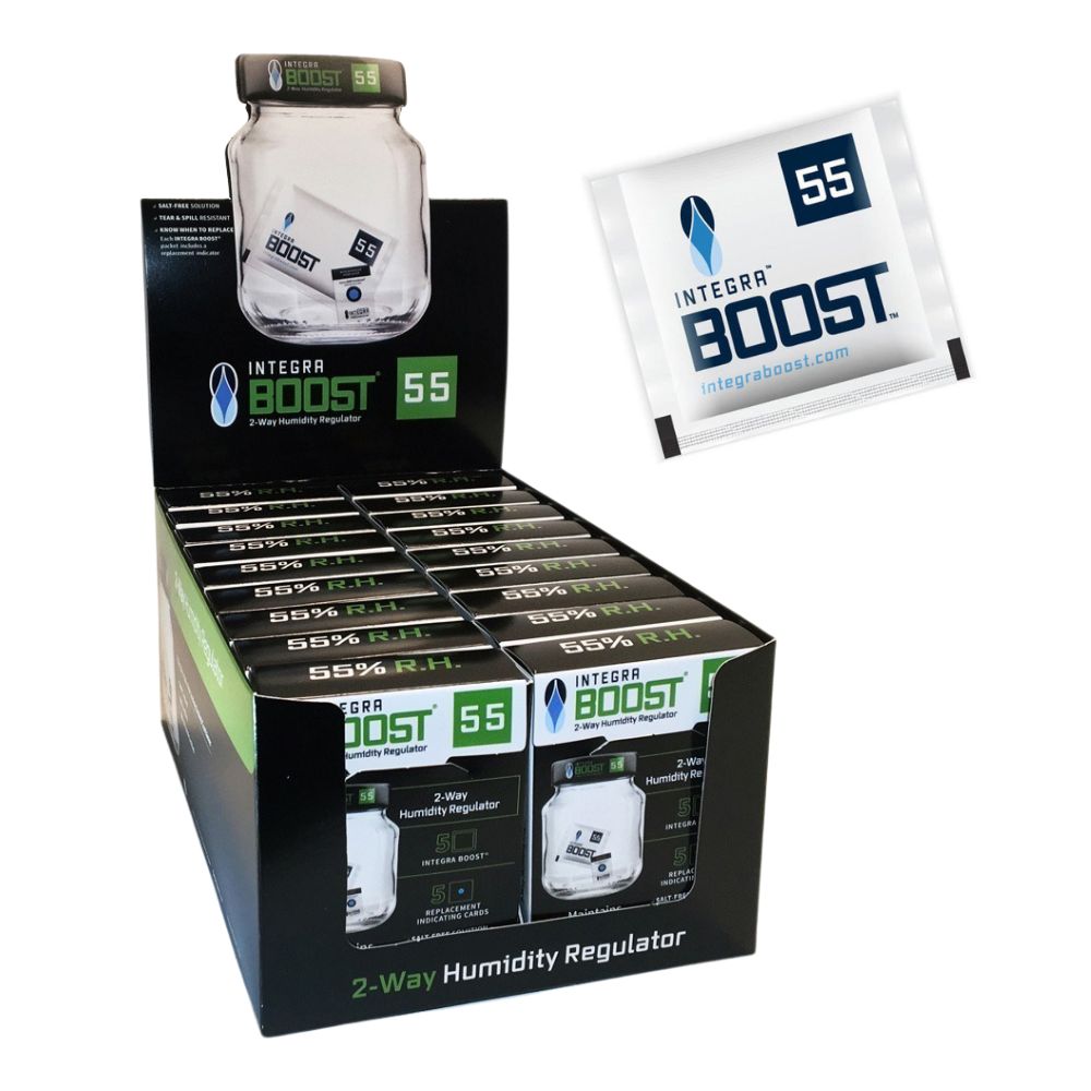 Integra BOOST 8g 55% RH Humidity Control Packs | 90 Humidity Packs | 18 Retail Cartons of 5