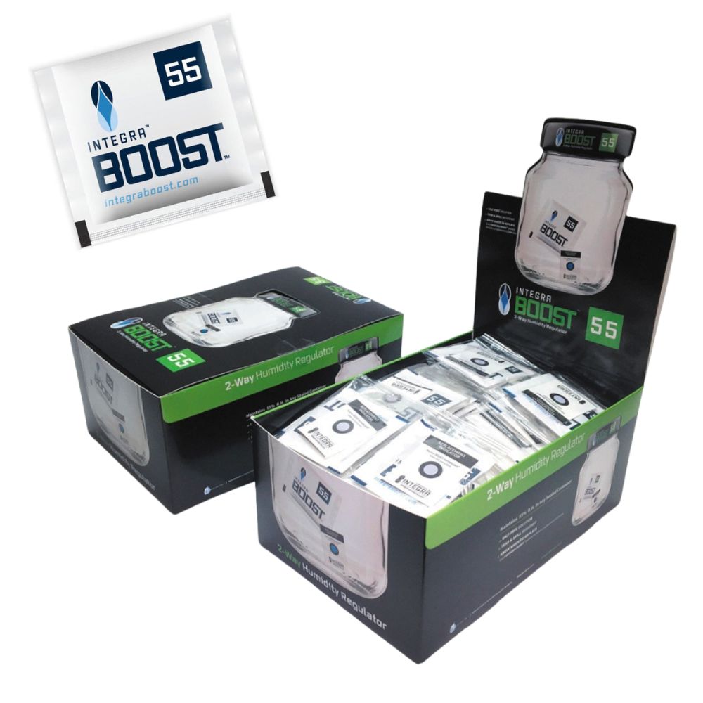 Integra BOOST 8g 55% RH Humidity Control Packs | Box Of 144 | 2-Way Moisture Regulator for Herbs, Cigars & Food Storage