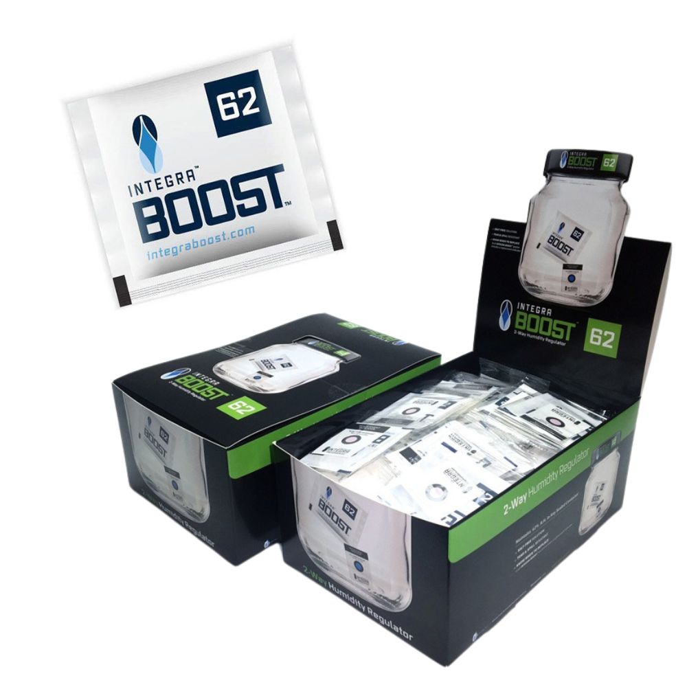 Integra BOOST 8g 62% RH Humidity Control Packs | Box Of 144 | 2-Way Moisture Regulator for Herbs, Cigars & Food Storage