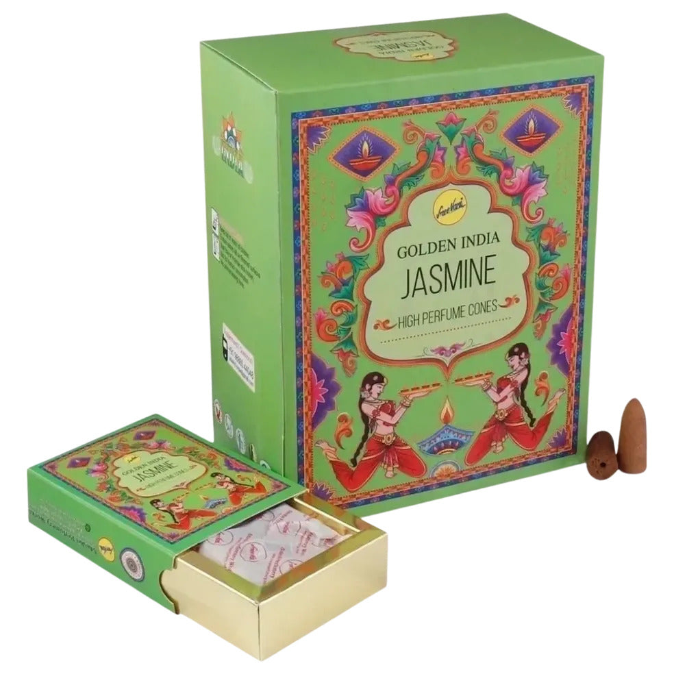 Jasmine Backflow Incense Cones | Sree Vani Indian Heritage | 120 Jumbo Sized Cones