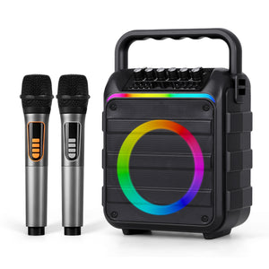 Portable Karaoke Machine | 2 Wireless Microphones | Bluetooth 5.3