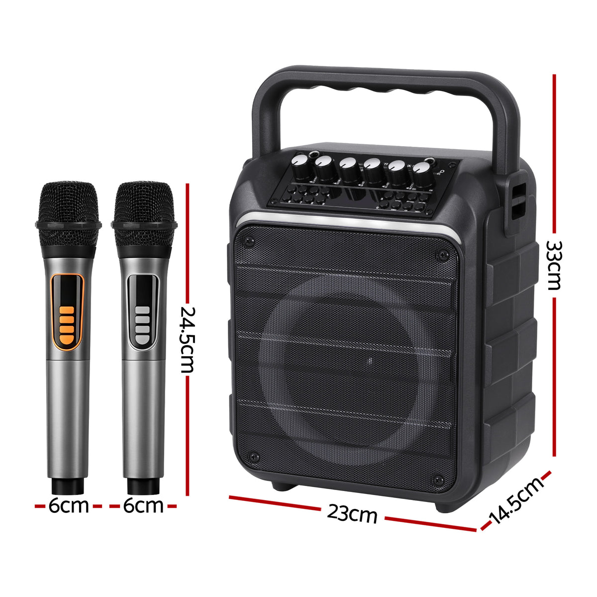 Portable Karaoke Machine | 2 Wireless Microphones | Bluetooth 5.3