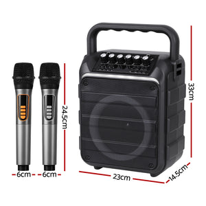 Portable Karaoke Machine | 2 Wireless Microphones | Bluetooth 5.3