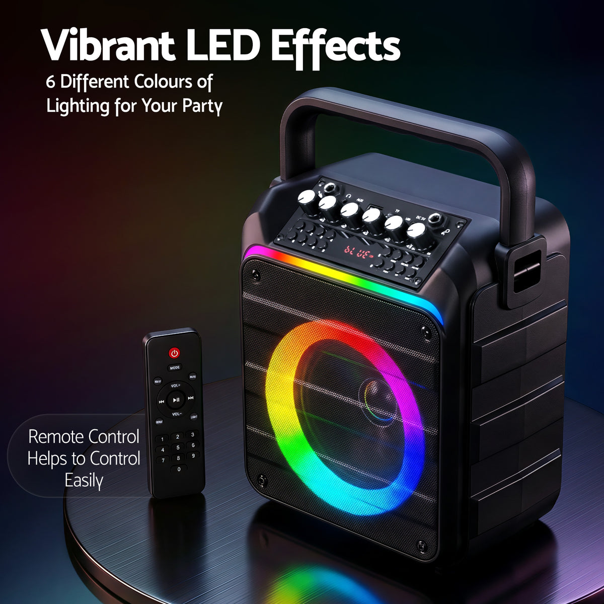 Portable Karaoke Machine | 2 Wireless Microphones | Bluetooth 5.3