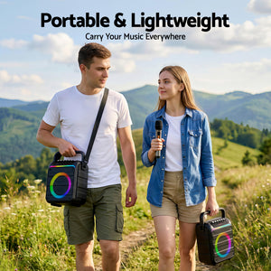 Portable Karaoke Machine | 2 Wireless Microphones | Bluetooth 5.3