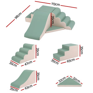 Kids Foam Climbing Blocks 4pc | Soft Indoor Toddler Playset | Rocker