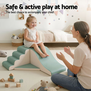 Kids Foam Climbing Blocks 4pc | Soft Indoor Toddler Playset | Rocker