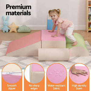 Kids Foam Climbing Blocks 5pc | Soft Indoor Toddler Playset | Rocker
