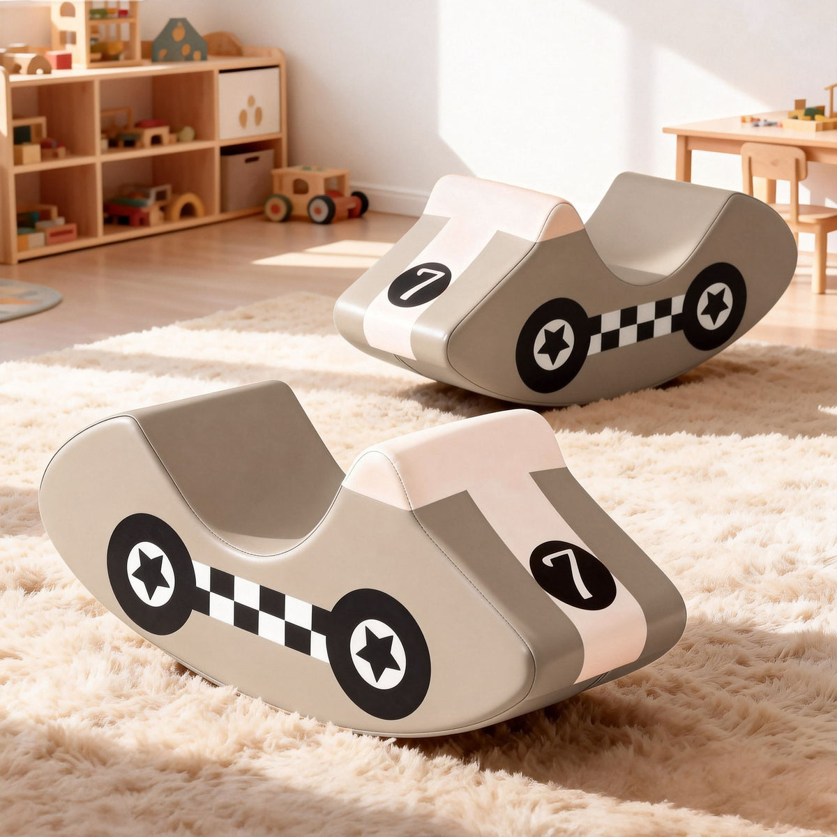Kids Foam Climbing Blocks | Indoor Soft Play | Rocker | Khaki