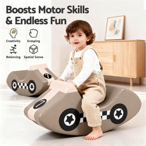Kids Foam Climbing Blocks | Indoor Soft Play | Rocker | Khaki