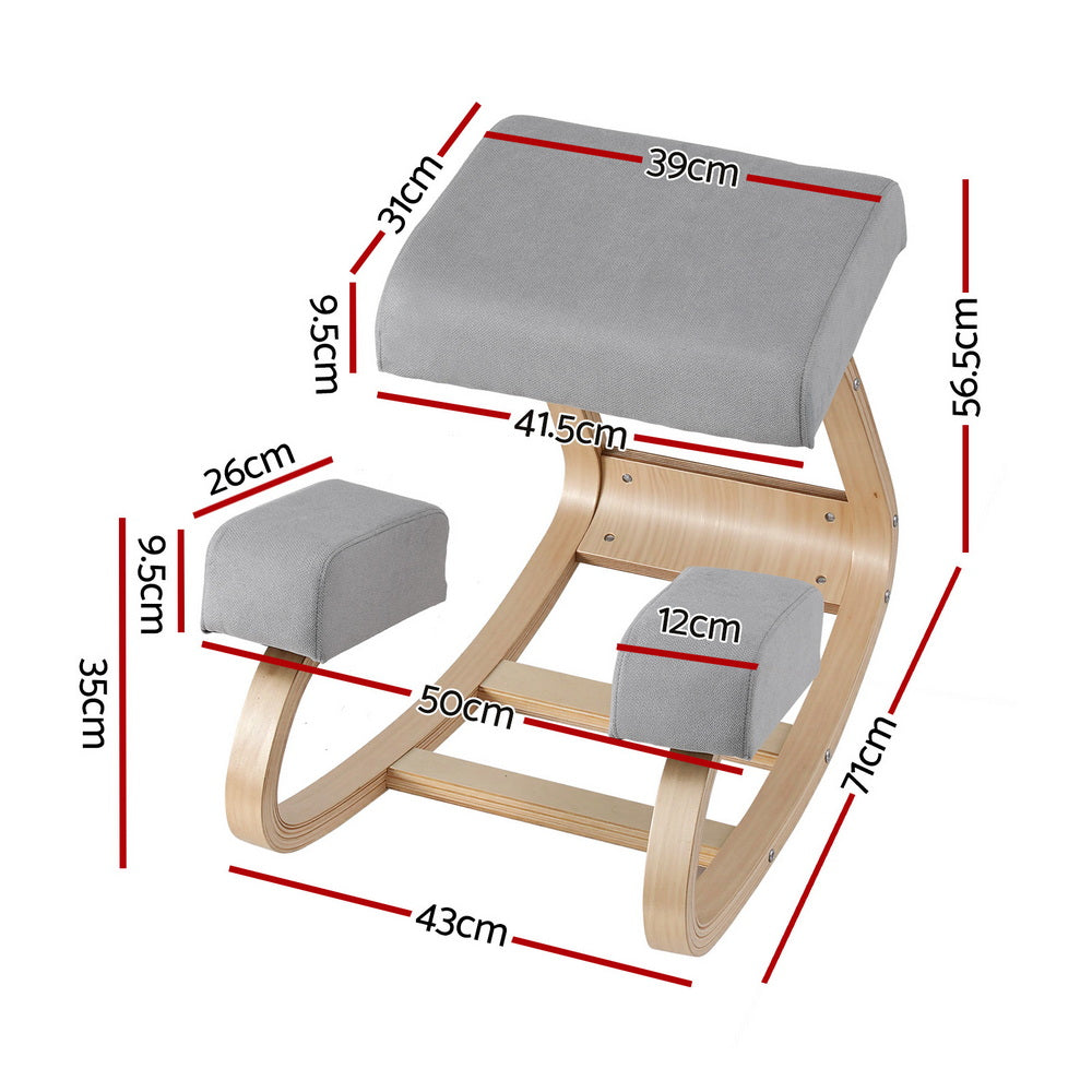 Ergonomic Kneeling Stool | Memory Foam | 120kg Capacity | Grey
