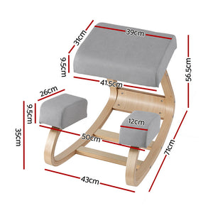 Ergonomic Kneeling Stool | Memory Foam | 120kg Capacity | Grey