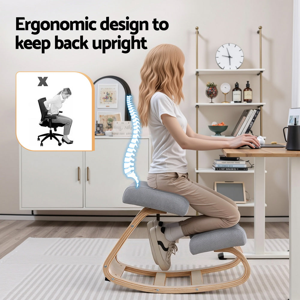 Ergonomic Kneeling Stool | Memory Foam | 120kg Capacity | Grey