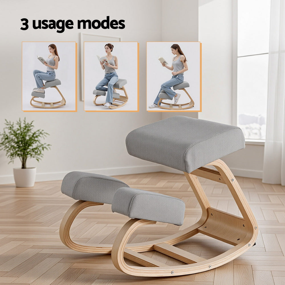 Ergonomic Kneeling Stool | Memory Foam | 120kg Capacity | Grey