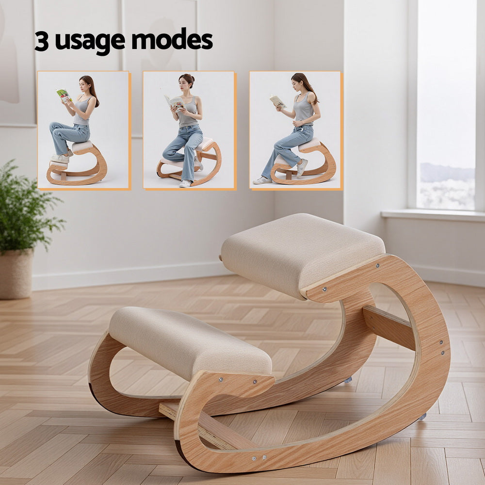 Ergonomic Kneeling Chair | Memory Foam | 120kg Capacity | Beige