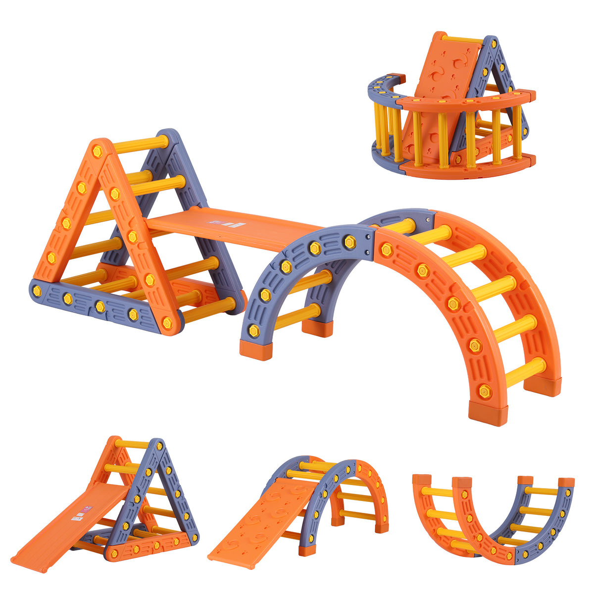 Pikler Triangle + Arch Set | Slide Included | Indoor/Outdoor Climber